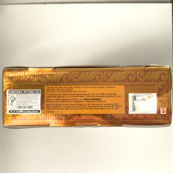 Disney Captain Hook Masters of Malice Collector Doll (Mattel 1999) – NIB Limited - Picture 6 of 6